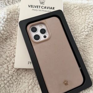 Velvet caviar iPhone case 15 pro max Tan nude leopard